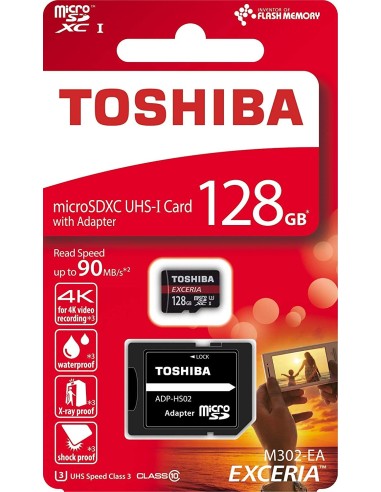Toshiba Exceria M302 - Tarjeta de memoria MicroSDHGB 128gb UHS-I Class 10 THN-M302R1280EA