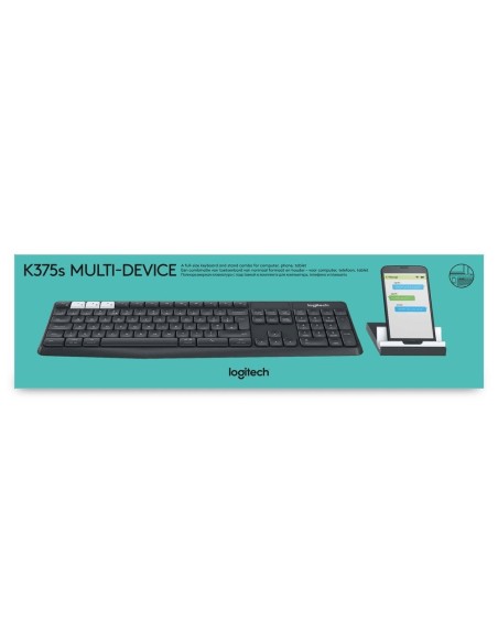 Logitech K375s Multi-Device - Teclado inalámbrico español, color blanco 920-008175