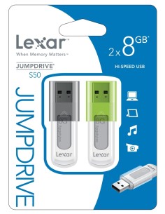 Lexar 8GB JumpDrive S50 - Memoria USB (8 GB, 2 unidades) LJDS50-8GBABEU2 kiwiku.com