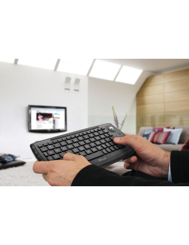 Trust Adura - Teclado inalámbrico con trackball, negro 17916 kiwiku.com