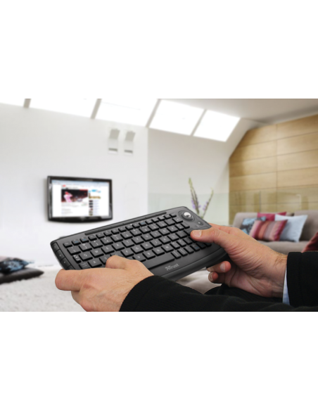 Trust Adura - Teclado inalámbrico con trackball, negro 17916 kiwiku.com
