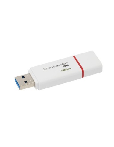 Kingston DataTraveler G4- Memoria USB 3.0, 32 GB, color blanco/rojo