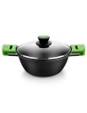 Cacerola cóncava prior bra a402028 - Ø28cm - 4.2l - espesor 5.5mm - aluminio fundido - teflon antiadherente
