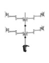 Tooq DB2023TN-S - Soporte de mesa para 4 pantallas (monitor / plasma / LCD / LED) 13"-27" Plata