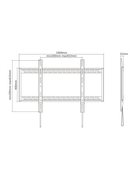 Soporte TV TOOQ LP41130T-B 60"-100" Máx. 130 Kg Negro - Kiwiku