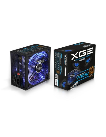 Fuente alimentacion 700w tooq gaming pfc-activo 80+ 8sata 14cm atx led azul TQXGEII-700SAP