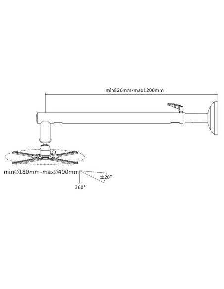 Tooq soporte universal de pared giratorio 360 PJ4017WTN-B kiwiku.com