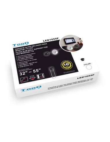 TooQ LED1055F-B - Soporte ultra delgado de pared monitor/TV/LED de 32 a 55 vesa