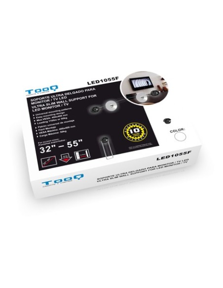 TooQ LED1055F-B - Soporte ultra delgado de pared monitor/TV/LED de 32 a 55 vesa