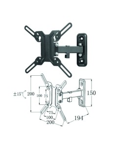 Soporte articulado de pared phoenix para tv/monitor rotacion 180º hasta 42" inclinacion 15º vesa