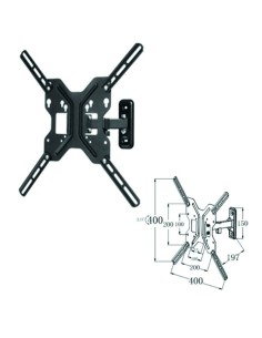 Soporte articulado de pared phoenix para tv/monitor rotacion 180º hasta 55" inclinacion 15º