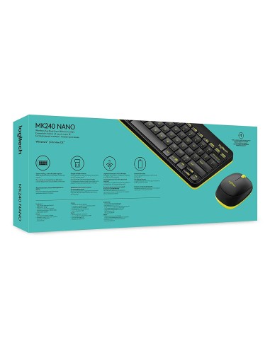 Logitech 920-008384 - Kit teclado y ratón mk240 nano wireless  kiwiku.com
