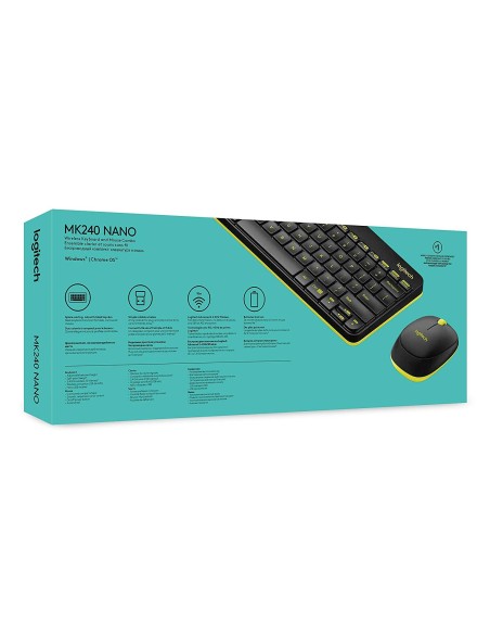 Logitech 920-008384 - Kit teclado y ratón mk240 nano wireless  kiwiku.com