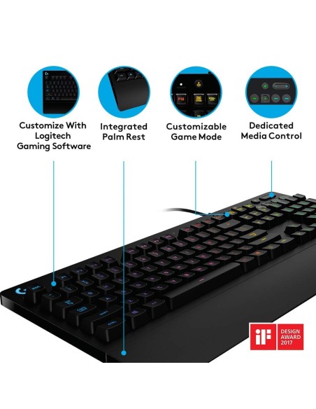 LOGITECH 920-008085 - Teclado para Prodigy Gaming G213 Negro US Internacional
