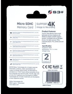 S3+ S3SDC10U1/32GB - Tarjeta Microsdhc 32gb s3 c-10 con adaptador sd S3SDC10U1/32GB kiwiku.com 2