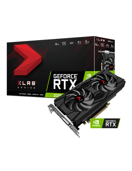 Tarjeta Gráfica Vga pny geforce® rtx 2070 xlr8 oc 8gb gddr6 gaming dvi dp VCG20708DFPPB-O