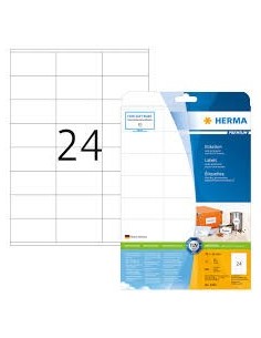 Oferta Etiquetas PREMIUM blancas 70x36 mm 25 hojas A4 600 uds 4360 Herma