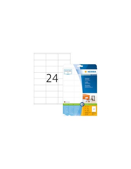 Oferta Etiquetas PREMIUM blancas 70x36 mm 25 hojas A4 600 uds 4360 Herma