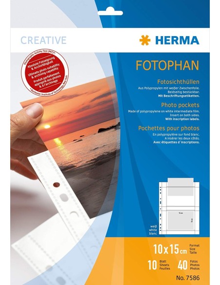 Oferta Fundas transparentes fotos Fotophan 10x15 cm horizontal blanco 10 fundas