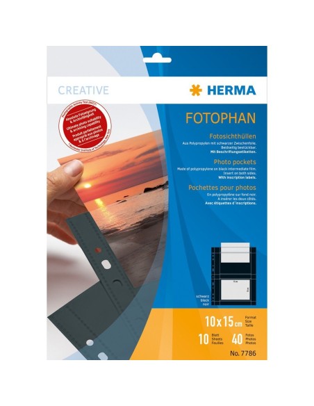 Oferta Fundas transparentes fotos Fotophan 10x15 cm horizontal negro 10 fundas