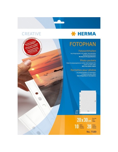 Oferta Fundas transparentes fotos Fotophan 20x30 cm vertical blanco 10 fundas