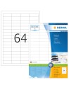 Etiquetas PREMIUM A4 48,3 x 16,9 mm blancas 100 hojas 6400 uds 4271 Herma