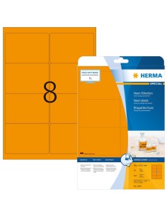 Oferta Etiquetas neón A4 99,1 x 67,7 mm naranja fluorescente  99,1x67,7 20 hojas