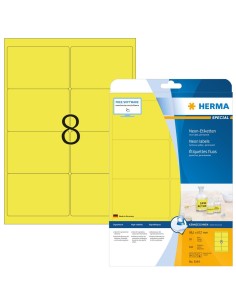 Oferta Etiquetas neón A4 99,1 x 67,7 mm amarillo fluorescente 20 hojas 160 uds