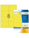 Etiquetas neón A4 99,1 x 67,7 mm amarillo fluorescente 20 hojas 160 uds 5144 Herma