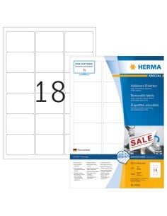 Oferta Etiquetas despegables 63,5x46,6 mm 100 hojas DINA4 1800 uds 10302 Herma