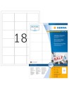 Etiquetas despegables 63,5x46,6 mm 100 hojas DINA4 1800 uds 10302 Herma