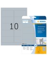 Etiquetas placa de características, plateadas 96x50,8 mm 25 hojas A4 250uds 4223 Herma