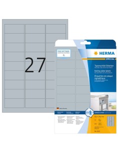 Oferta Etiquetas placa de características, plateadas 63,5x29,6 mm 4222 Herma