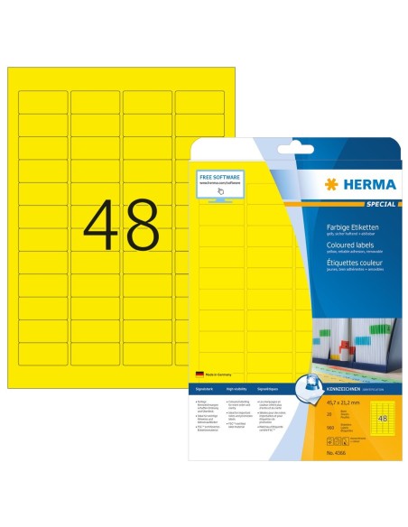 Comprar Herma 4366 - Pack de 960 etiquetas, 45.7 x 21.2 mm, color amarillo