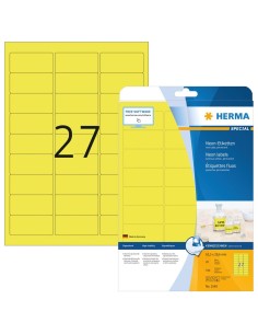 Comprar Pack de 540 etiquetas - 63.5x29.6 mm - Color amarillo fluorescente - Herma - 5140
