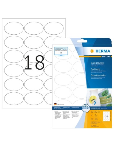 Comprar Etiquetas despegables - A4 - 63,5x42,3 mm- Color blanco - Tecnología Movables® - Herma - 4358 4358 kiwiku.com