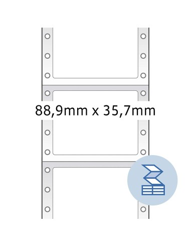 Comprar Etiquetas para ordenador en papel - Continuo - 88,9x35,7 mm - 1 banda - Papel mate - 4000 unidades - 8211 kiwiku.com