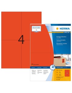 Comprar Etiquetas de color - A4 - 105x148 mm - Color rojo - Adherencia permanente - Herma - 4397 4397 kiwiku.com
