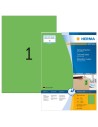 Etiquetas multiuso - 210x297 mm - 100 uds, A4 - Color verde - Herma - 4404