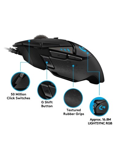 Comprar Raton logitech g502 hero optico usb gaming 910-005471
