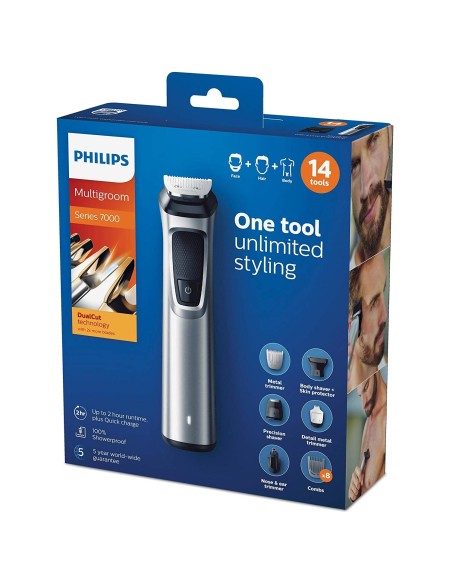 Philips mg7720 multigroom series 7000 cortapelo impermeable 14 en 1