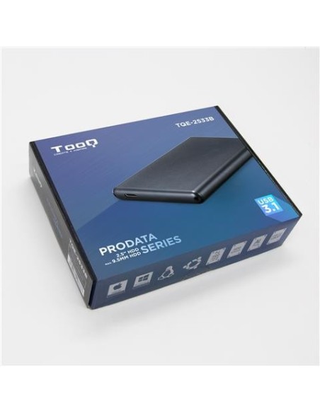 Comprar Caja externa 2.5" sata tooq negra usb 3.1 9,5 mm TQE-2533B kiwiku.com