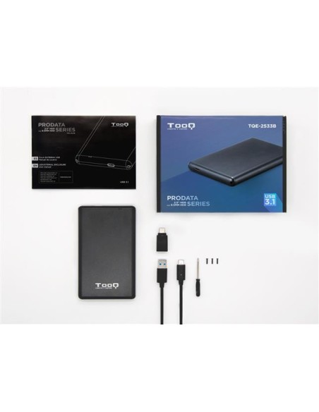 Comprar Caja externa 2.5" sata tooq negra usb 3.1 9,5 mm TQE-2533B kiwiku.com