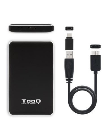 Comprar Caja externa 2.5" sata tooq negra usb 3.1 9.5mm prodata series TQE-2531B kiwiku.com