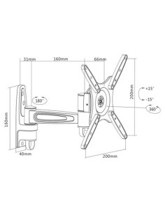 Soporte de pared (monitor / plasma / LCD / LED) 13"-42" Negro Tooq LP1832TN 2