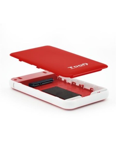Caja externa para discos duros 2.5" SATA I/II/III a USB 3.1 Gen1 con UASP Roja Tooq TQE-2528R