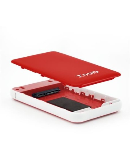 Caja externa para discos duros 2.5" SATA I/II/III a USB 3.1 Gen1 con UASP Roja Tooq TQE-2528R