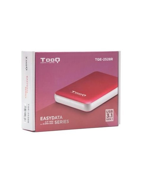 Caja externa para discos duros 2.5" SATA I/II/III a USB 3.1 Gen1 con UASP Roja Tooq TQE-2528R