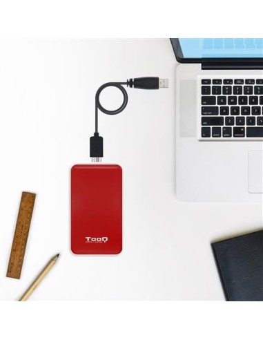 Caja externa para discos duros 2.5" SATA I/II/III a USB 3.1 Gen1 con UASP Roja Tooq TQE-2528R