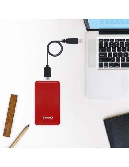 Caja externa para discos duros 2.5" SATA I/II/III a USB 3.1 Gen1 con UASP Roja Tooq TQE-2528R